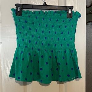 Lilly Pulitzer Green and Blue Polka Dot Tube Top